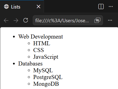 Lista anidada