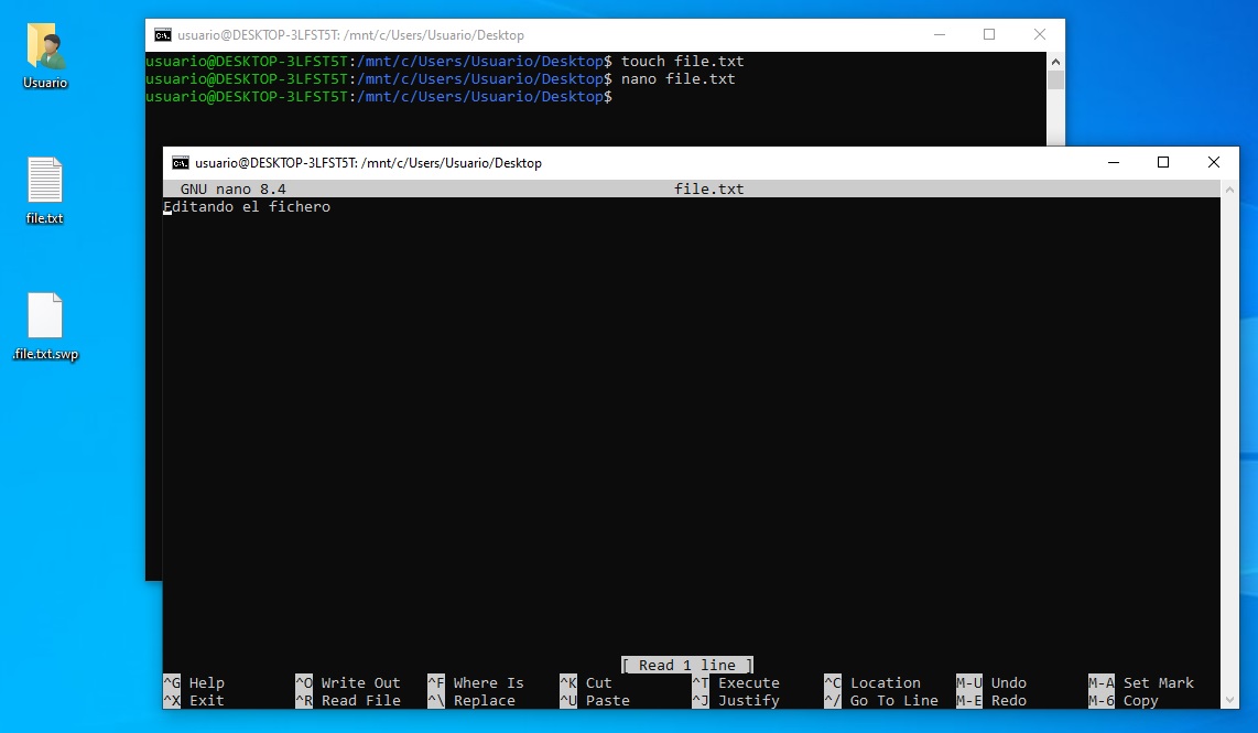 Interactuación ficheros Linux-Windows